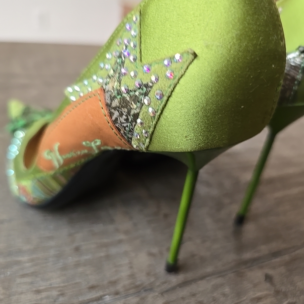 Vivien Lee Women’s Stunning Green Fabric Designer Heels Stilettos Size 38 1/2 - Picture 11 of 15